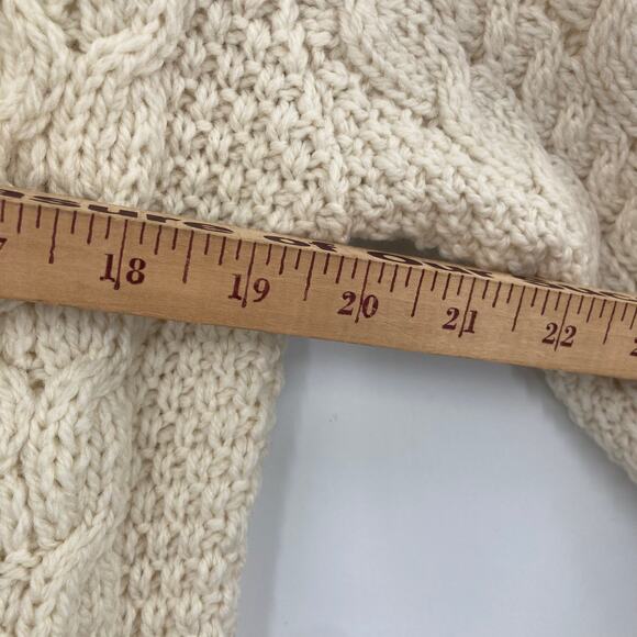 Aran Crafts Wool Cable Knit Button Cardigan Fisherman Old Money Ivory NEW XS - Picture 12 of 13